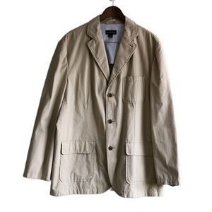 Lands’ End Button Down Casual Lightweight Long Sleeve Jacket Coat Top Cream